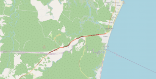 Mapa da PR-412 entre Guaratuba e Santa Catarina