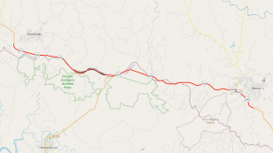 Mapa do trecho da PRC-280 atendido