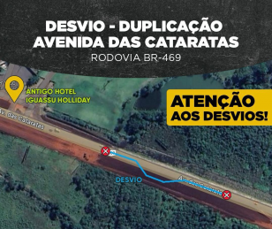 Croqui bloqueio BR-469 próximo ao antigo Hotel Iguassu Holliday