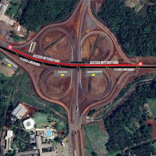 Croqui alteração tráfego viaduto BR-469 x Perimetral Leste