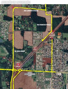 Croqui de interdição da Rua Fogaça