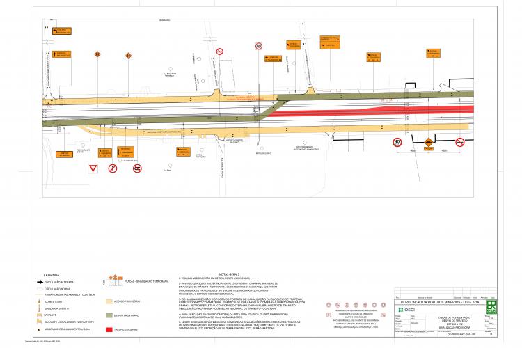 Croqui do desvio na rodovia
