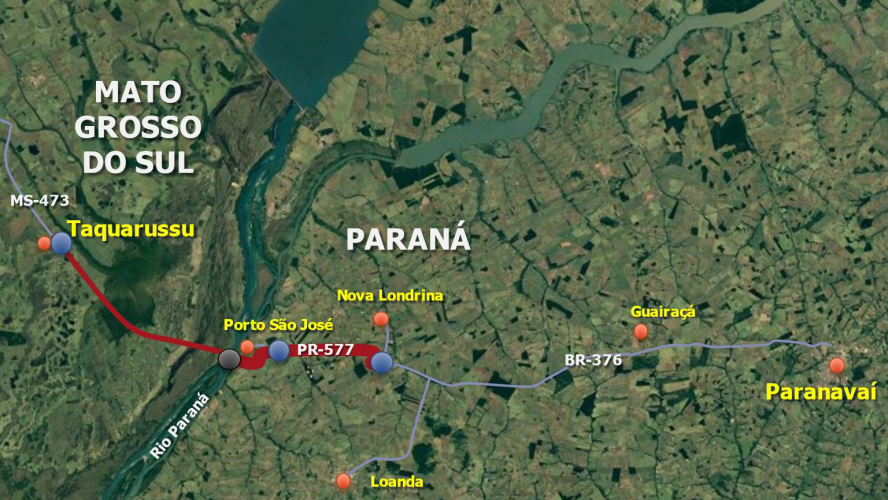Mapa do trecho sendo estudado