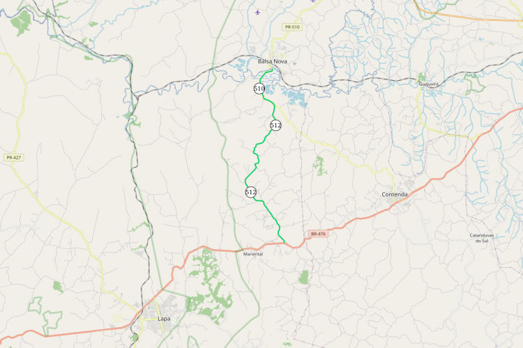 PR-510 e PR-512 entre Balsa Nova e Lapa