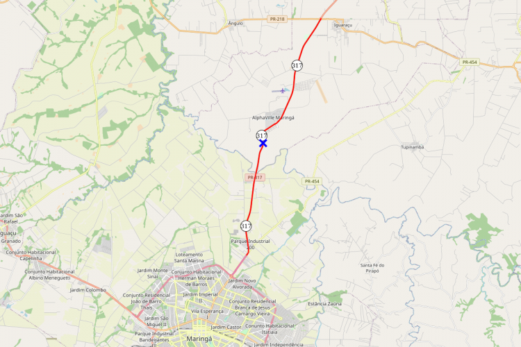 Local da detonação de rochas na PR-317