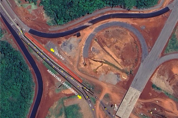 Croqui de nova alteração no viaduto da BR-469 com a Perimetral Leste