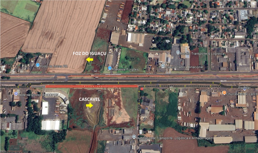 BR-277 interdição de via marginal