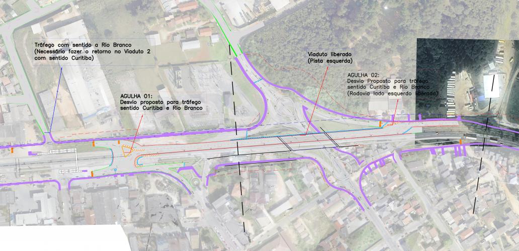 Croqui liberação parcial do viaduto