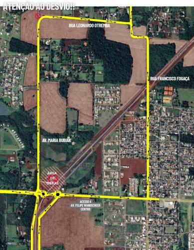 Croqui liberação viaduto Av. Felipe Wandscheer