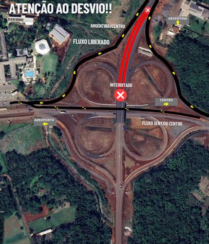 Croqui interdição viaduto BR-469 passagem superior