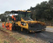 Serviços recuperam a PR-280 na divisa com Santa Catarina