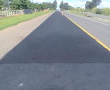 PR-092, entre Jaguariaíva, passando por Arapoti, ambas nos Campos Gerais, até Wenceslau Braz, no Norte Pioneiro, passa por serviços de remendos e de microrrevestimento asfáltico.