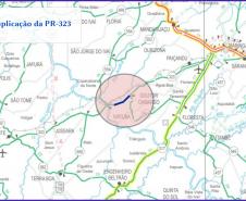 Mapa do projeto de duplicação da PR-323