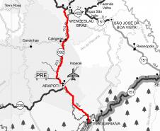 PR-092, entre Jaguariaíva, passando por Arapoti, ambas nos Campos Gerais, até Wenceslau Braz, no Norte Pioneiro, passa por serviços de remendos e de microrrevestimento asfáltico.