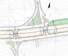 Anteprojeto geométrico da trincheira e dois viadutos