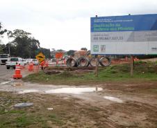 Obras de duplicação da rodovia entre Curitiba e Almirante Tamandaré.