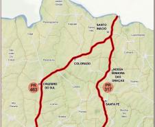 Mapa das duas rodovias contempladas