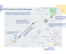 Mapa com as obras que serão executadas