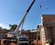 Lançamento de vigas do viaduto de Iporã