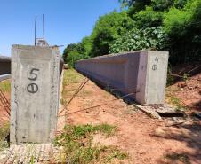 Lançamento de vigas do viaduto de Iporã