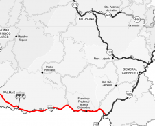 Mapa da restauração em concreto da PRC-280 em Palmas