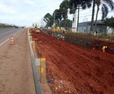 Viaduto no acesso ao Contorno Leste de Ponta Grossa