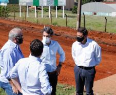 Andamento das obras no trevo Cataratas, em Cascavel