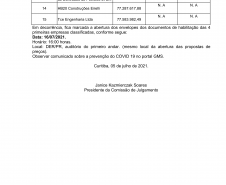 Resultado da análise de preços