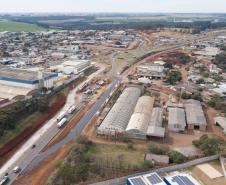 Vista aérea do Trevo Cataratas, em Cascavel