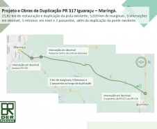 Mapa detalhado das obras