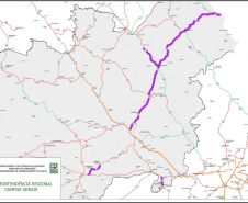 Mapa dos trechos estaduais do anel de integração