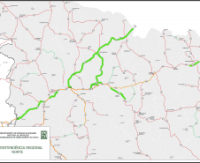 Mapa dos trechos estaduais do anel de integração