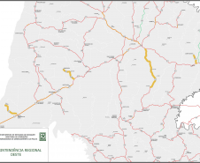 Mapa dos trechos estaduais do anel de integração