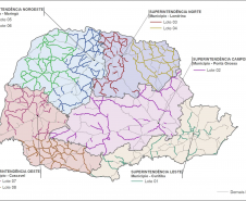 Mapa dos trechos atendidos