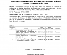 Resultados do PROSEG PARANÁ