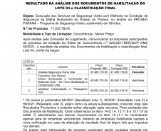 Resultados do PROSEG PARANÁ