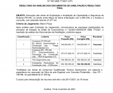 Aviso do resultado final