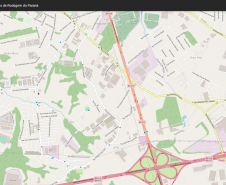 Mapa do local onde será implantado o novo viaduto de São José dos Pinhais