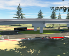 Maquete eletrônica de viaduto