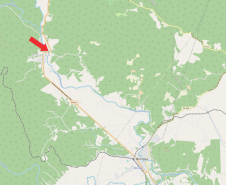 Mapa indicando a ponte sobre o Rio Nhundiaquara