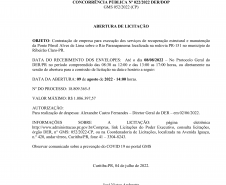 Aviso publicado em diário oficial