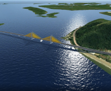 Imagem da maquete 3D da ponte