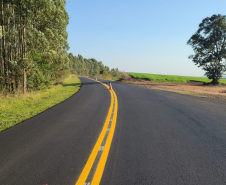 PR-422 com sinalização horizontal em andamento