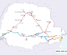 Mapa dos trechos atendidos