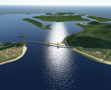 Projeto 3D da ponte de Guaratuba
