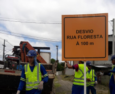 Obras do novo viaduto do Bradesco, em São José dos Pinhais