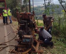 Obra emergencial na PR-182 em Salgado Filho