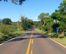 Serviços de sinalização rodoviária na PR-218