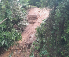 Escorregamentos de terra na Estrada da Graciosa