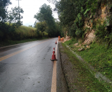 PR-340, próximo a Tibagi, limpeza de material